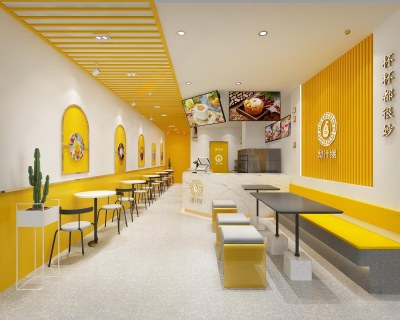 现代奶茶店3D模型下载